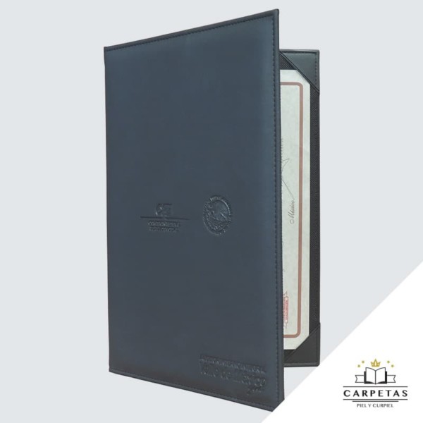 encuentra las mejores carpetas en Puebla - porta diploma con cuatro esquineros en el interior oficio 120